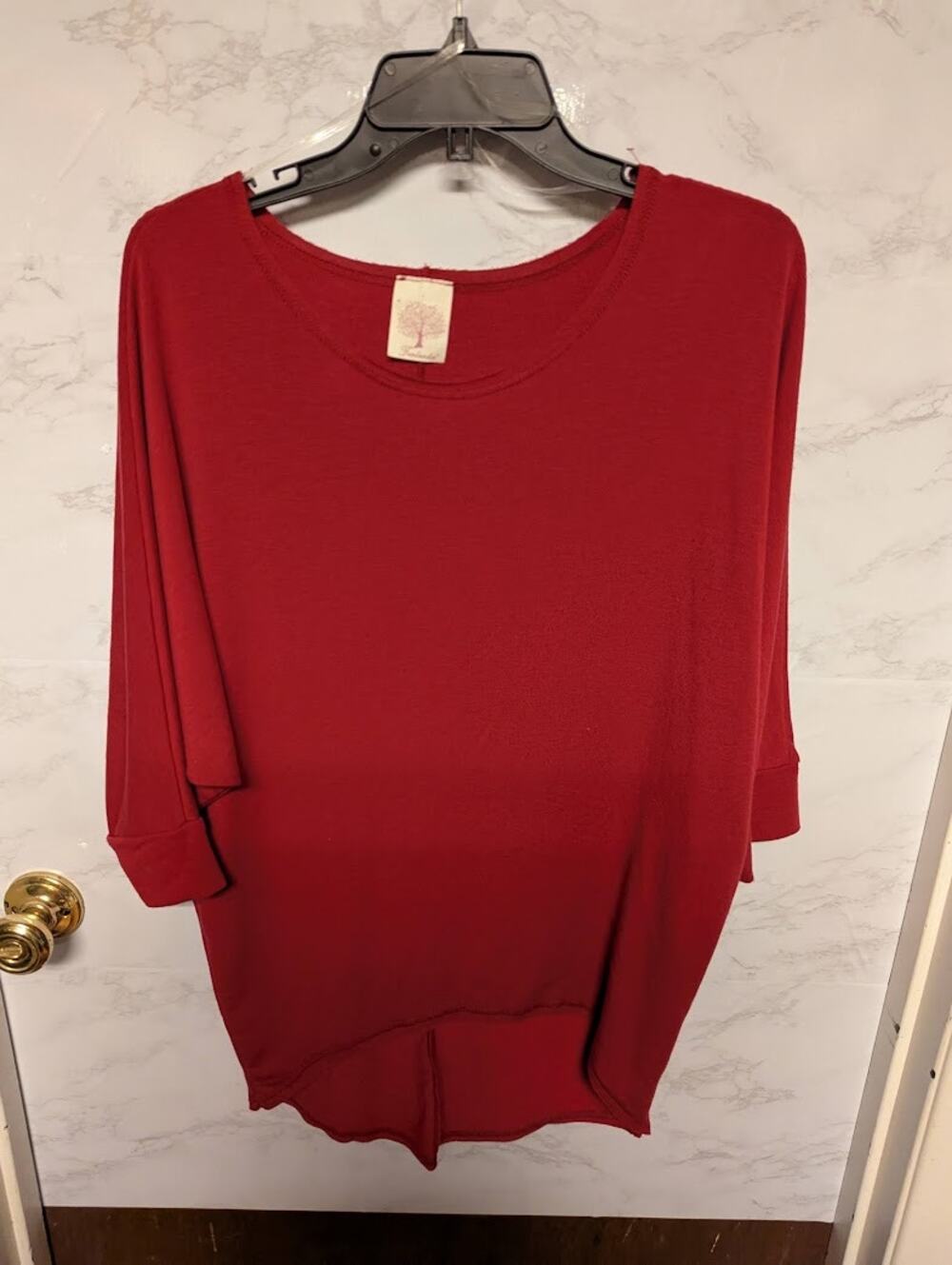 Freeloader Sweatshirt NEW crew neck Small Rasberrry Red terry blouse top shirt